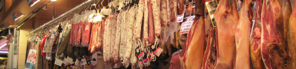 In Barcelona you can find many markets with fresh fruit, ham, seafood, etc