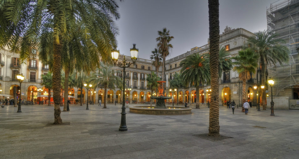 Amazing view of Placa Reial Barcelona