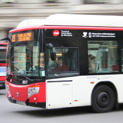 Number 15 Bus transport system Barcelona