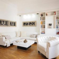 All white living room