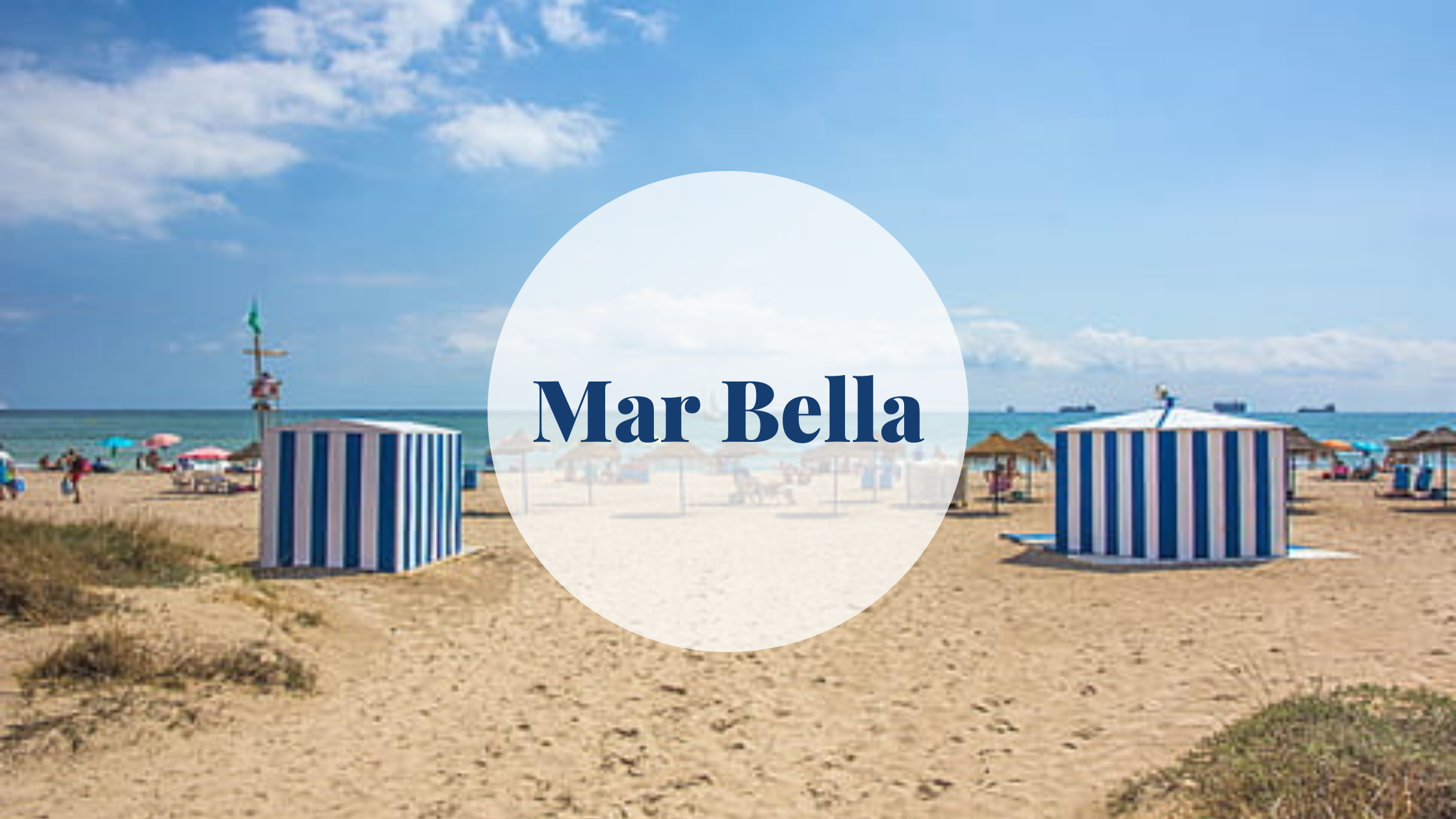 Crowd on the beach at the weekend, Playa de la Mar Bella