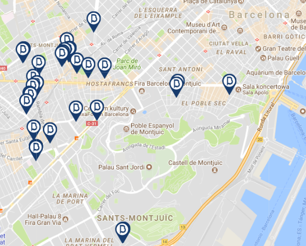 Sants Montjuic map