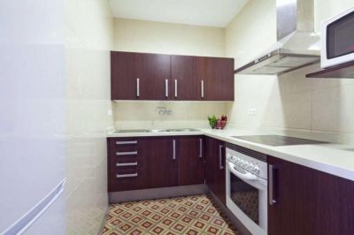 kitchen fancy apartment with terrace Barcelona