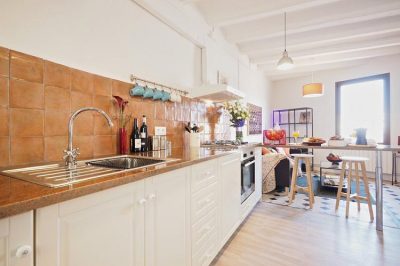 kitchen Family apartment with cathedral view