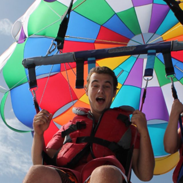 Parasailing in the Port Olímpic