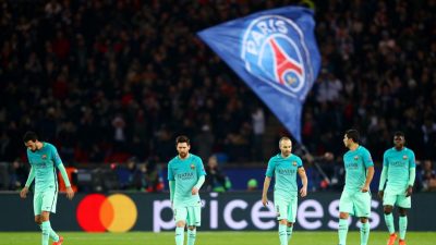 FC Barcelona recieved a heaving blow by psg with 4-0