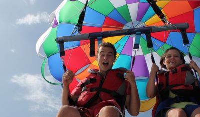 Parasailing in the Port Olímpic